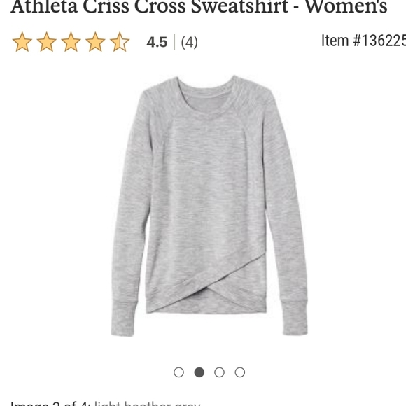 Athleta criss-cross sweatshirt Light Heather gray - Picture 3 of 9